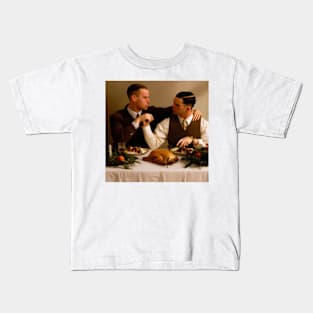 Gay Couple Sharing Thanksgiving Dinner Kids T-Shirt